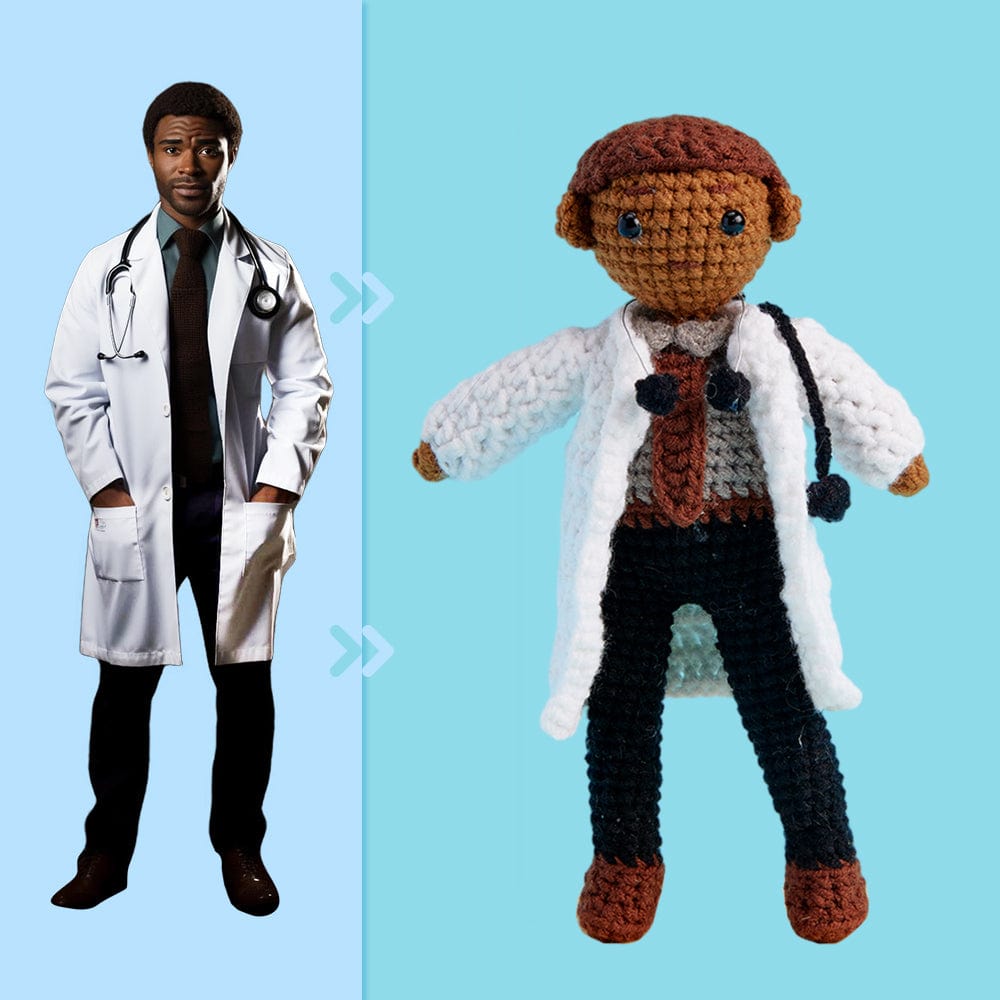Full Body Customizable 1 Person Custom Crochet Doll Personalized Gifts Handwoven Mini Dolls - Doctor - Giftlab