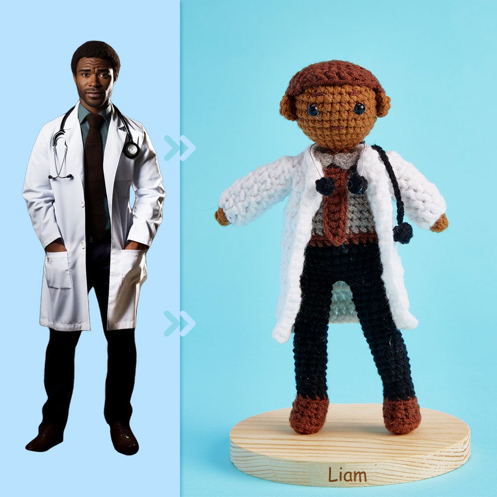Full Body Customizable 1 Person Custom Crochet Doll Personalized Gifts Handwoven Mini Dolls - Doctor - Giftlab