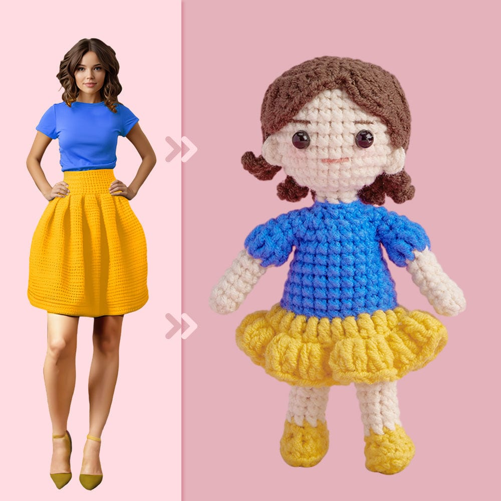Full Body Customizable 1 Person Custom Crochet Doll Personalized Gifts Handwoven Mini Dolls - Snow White - Giftlab
