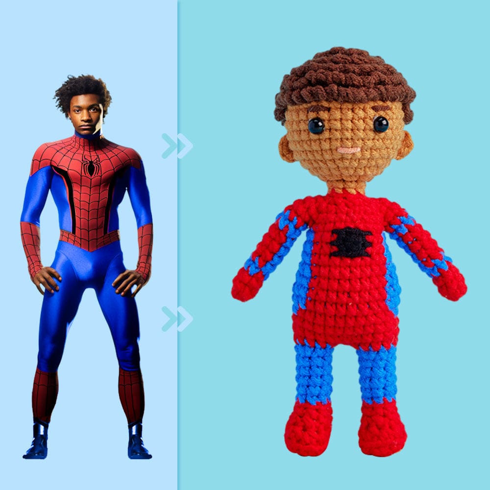 Full Body Customizable 1 Person Custom Crochet Doll Personalized Gifts Handwoven Mini Dolls - Spiderman - Giftlab