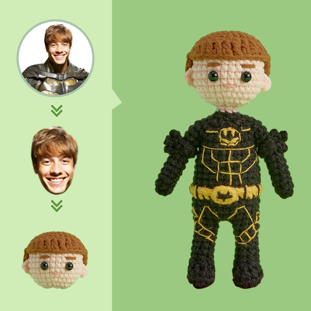 Custom Face Crochet Doll Personalized Gifts Handwoven Mini Dolls - Batman - Giftlab