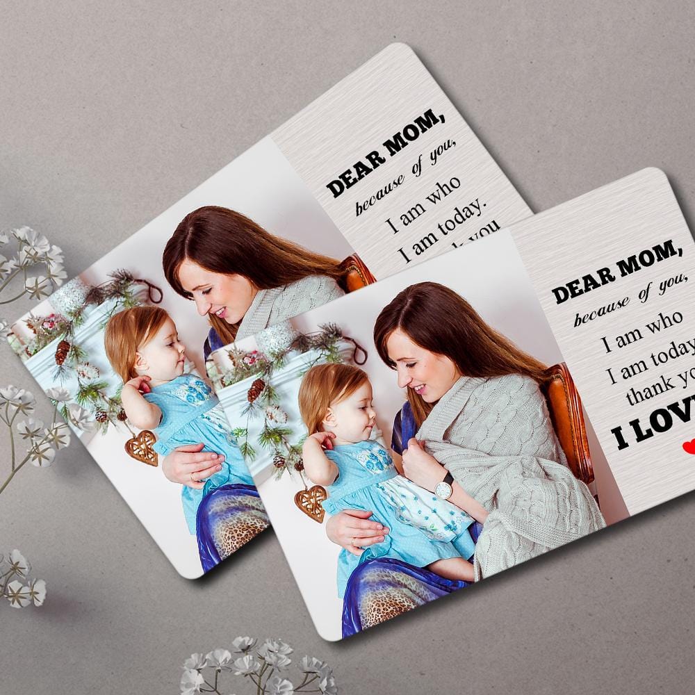 Custom Photo Wallet Insert Card Gift Card Thanks Mom - Giftlab