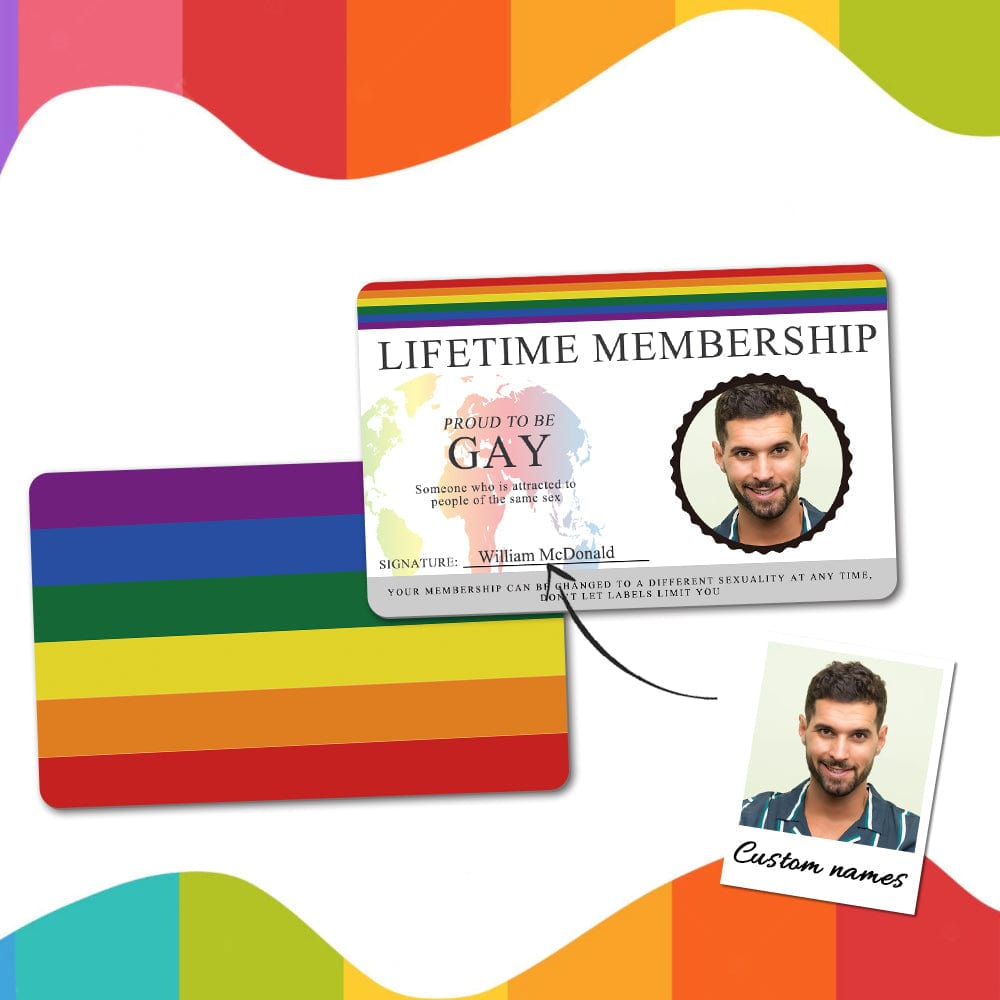 Custom LGBT ID Card Wallet Insert Personalized Gay Pride Card Badge Gifts for Pride Month - Giftlab