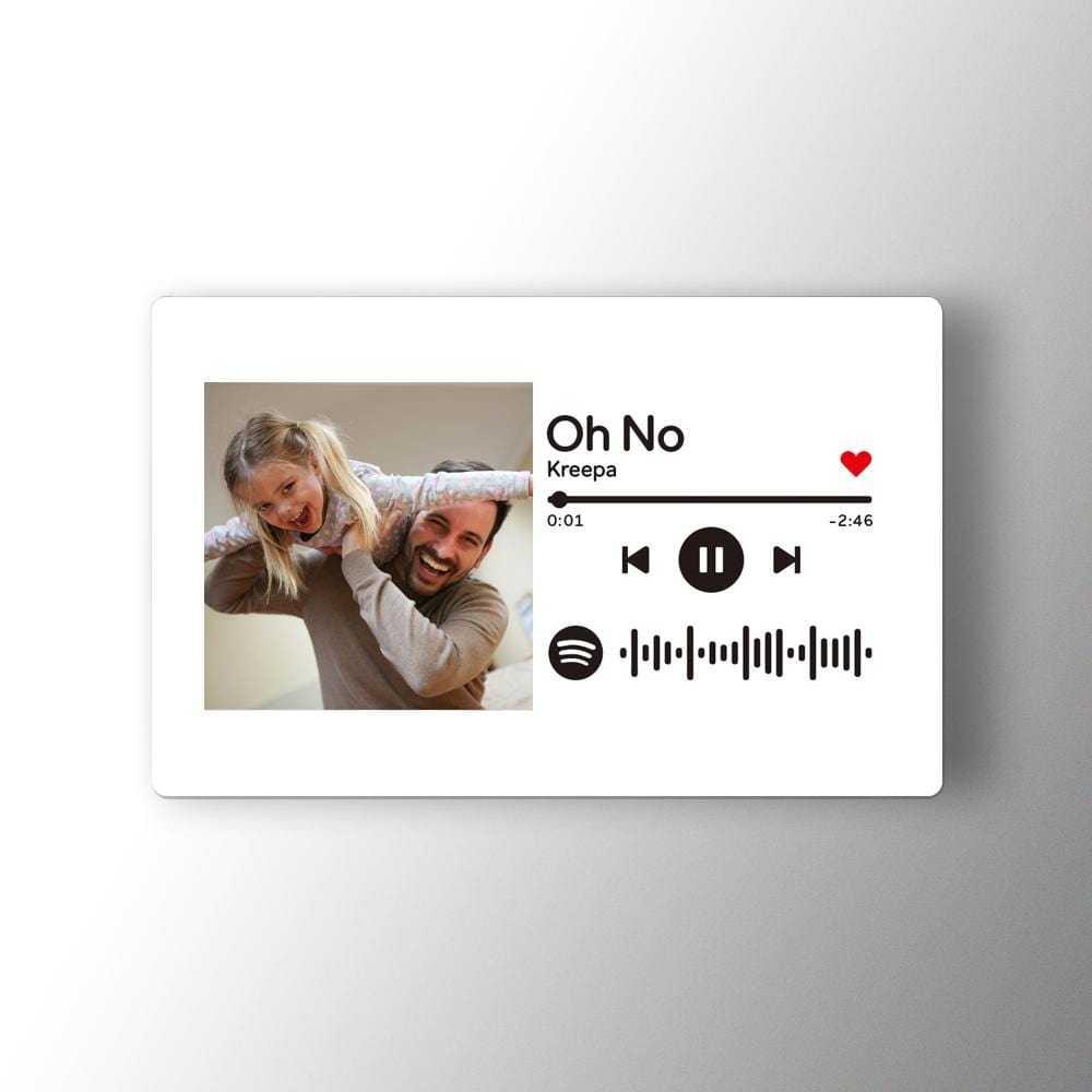 Custom Spotify Music Code Wallet Card Personalized Message Card White - Giftlab