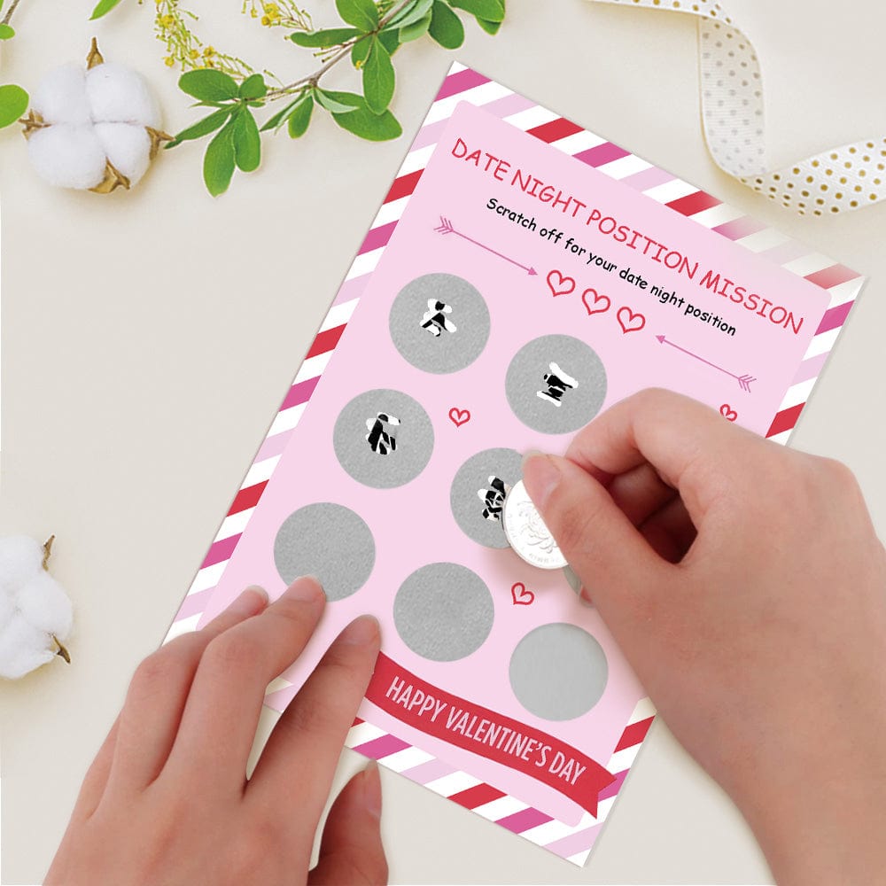 Valentine's Day Date Night Naughty Scratch Card Surprise Funny Position Scratch off Card - Giftlab