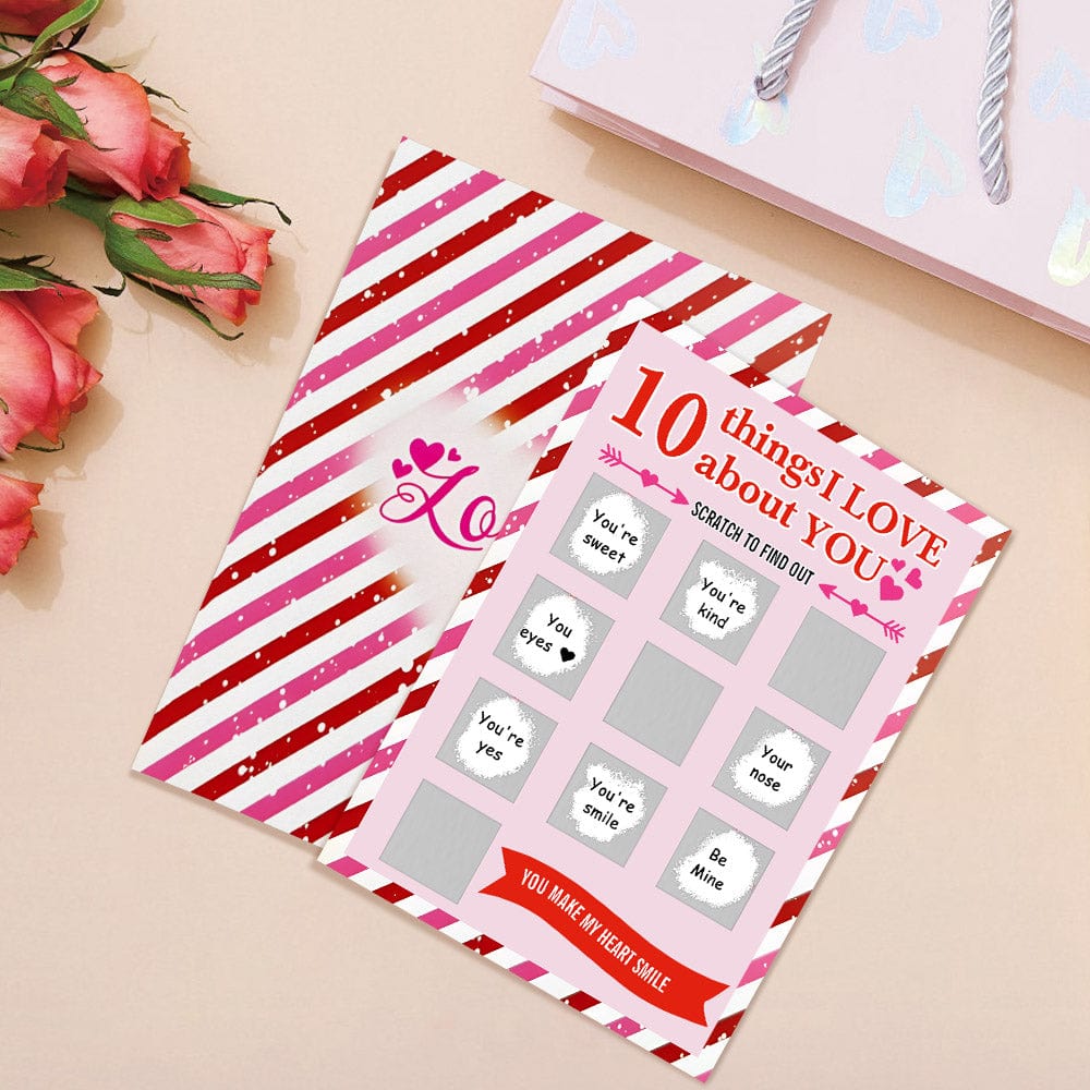 10 Things I Love About You Scratch Card Valentine's Day Scratch off Card - Giftlab