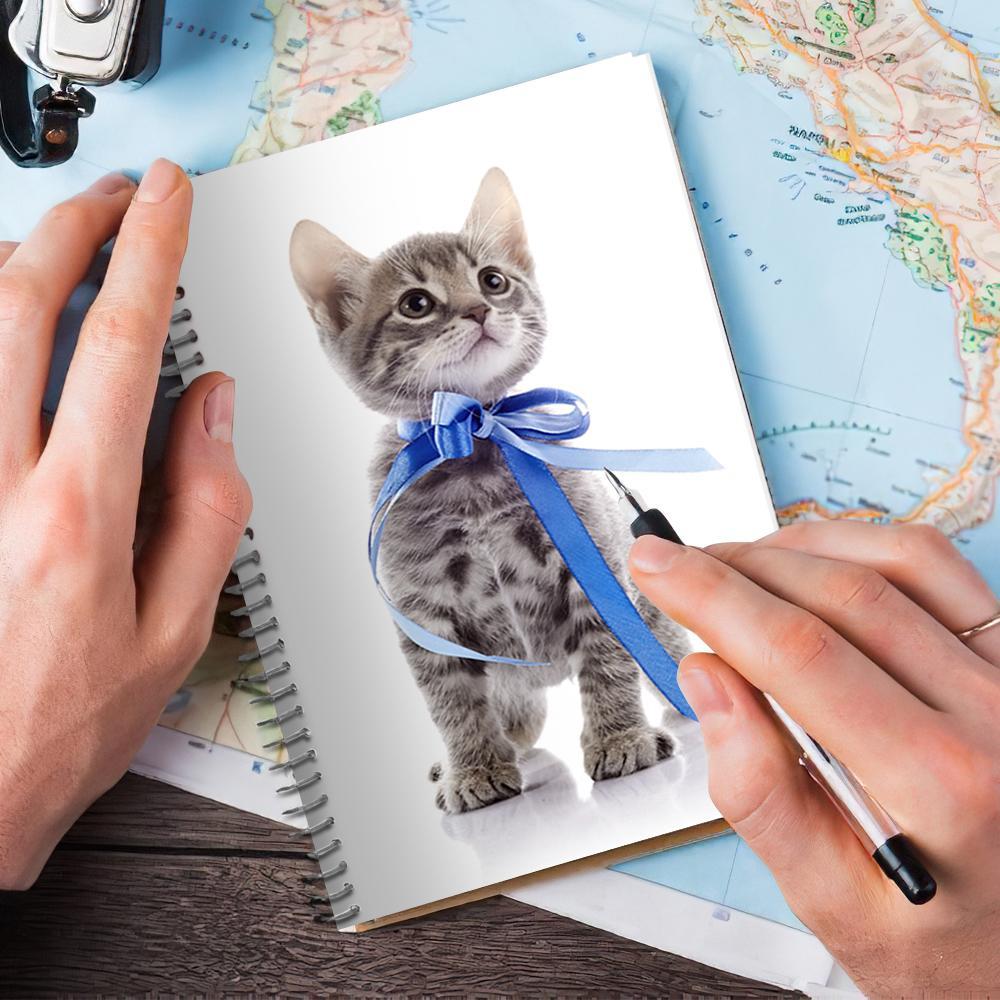 Custom Spiral Notebook With Photo Cat Gifts For Pet Lovers 14*21CM - Giftlab