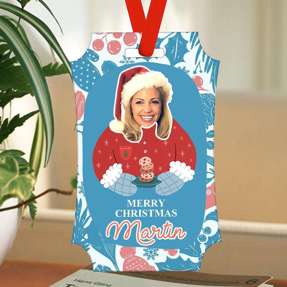 Custom Photo Ornaments Rectangle Ornaments Christmas Gifts For Her - Giftlab