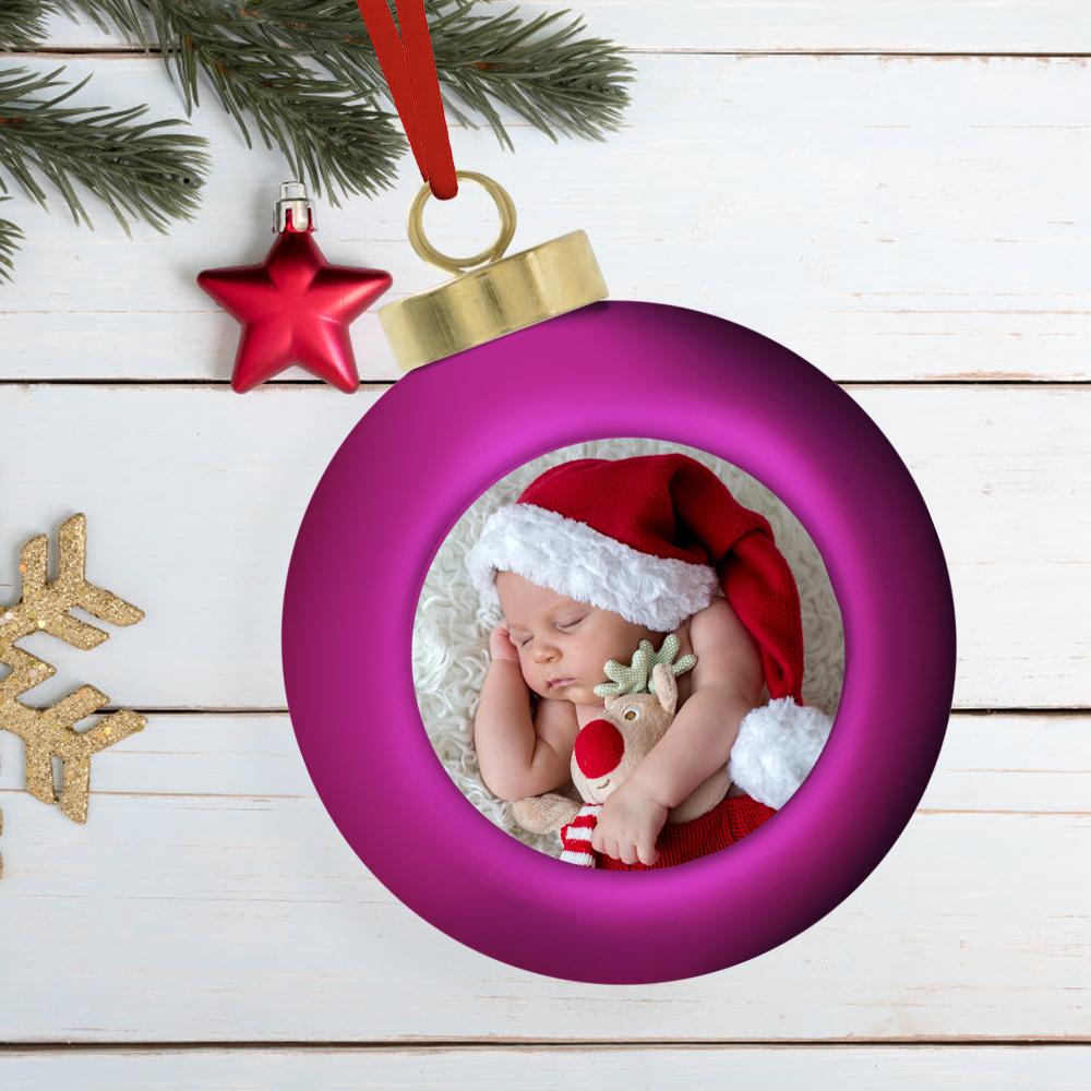 Photo Christmas Ornaments Custom Christmas Photo Ball Ornament 6cm Christmas Gifts - Giftlab