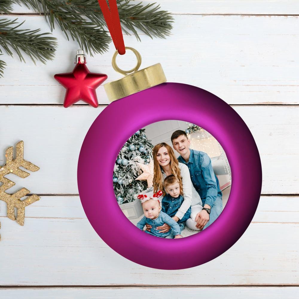 Custom Christmas Ball Ornament with Photo 6cm Christmas Party Decoration Garden Gifts - Giftlab