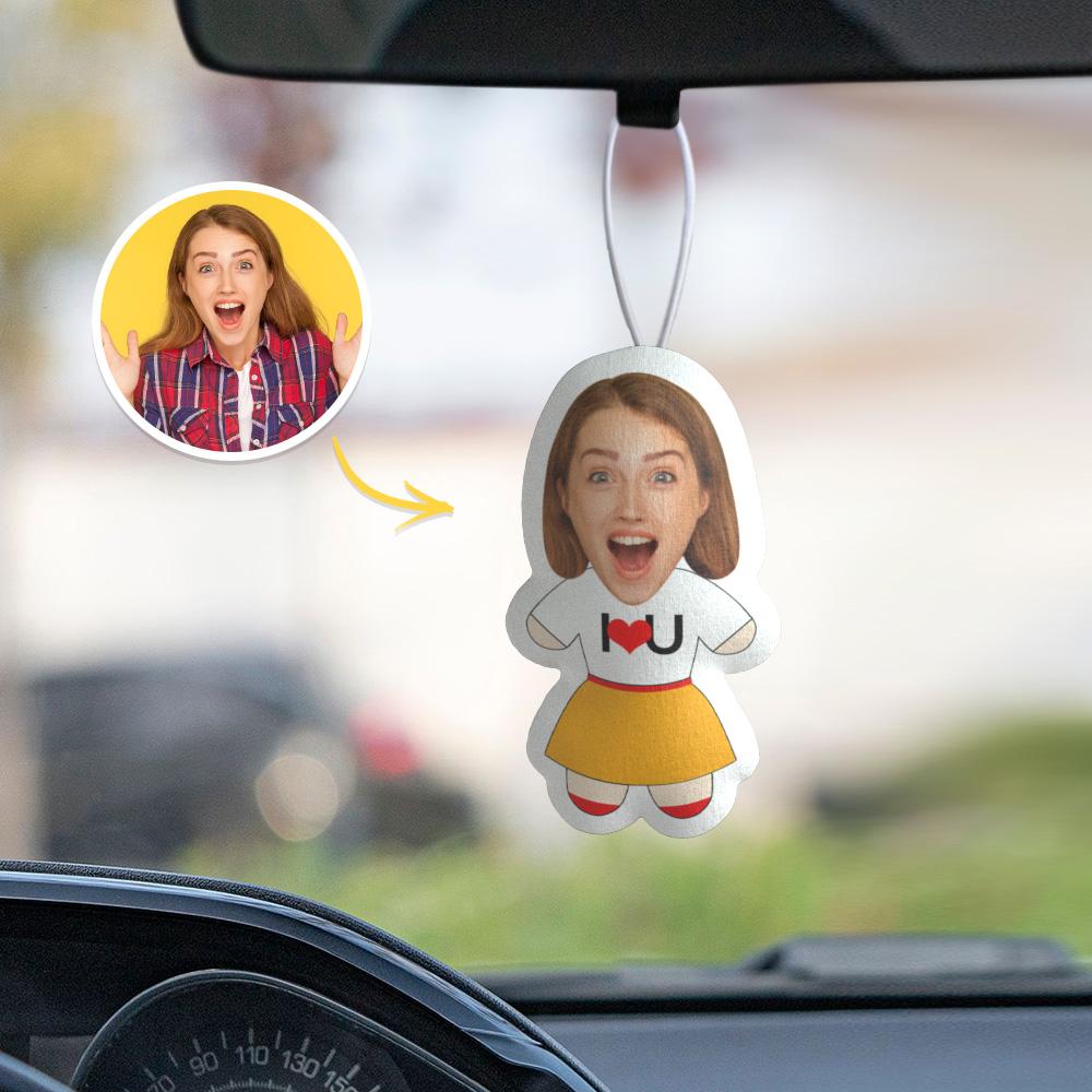 Custom Car Air Freshener with Face Personalizd Gifts for Her I Love U - Giftlab