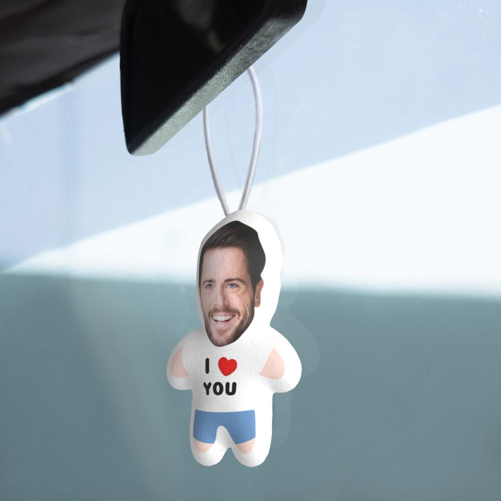 Custom Car Air Freshener with Face Rearview Mirror Ornament Personalizd Gifts for Him Double Sided - Giftlab
