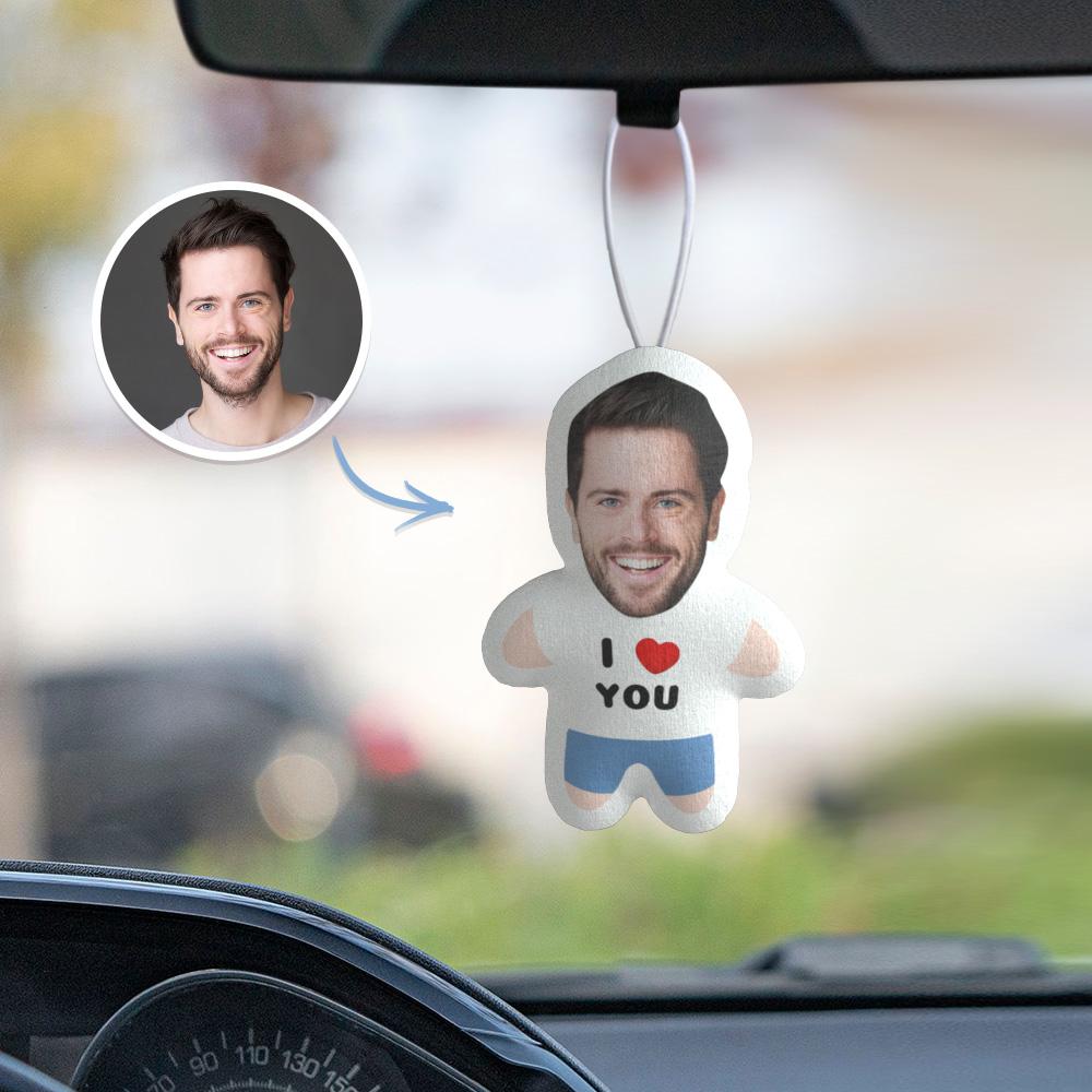 Custom Car Air Freshener with Face Rearview Mirror Ornament Personalizd Gifts for Him Double Sided - Giftlab