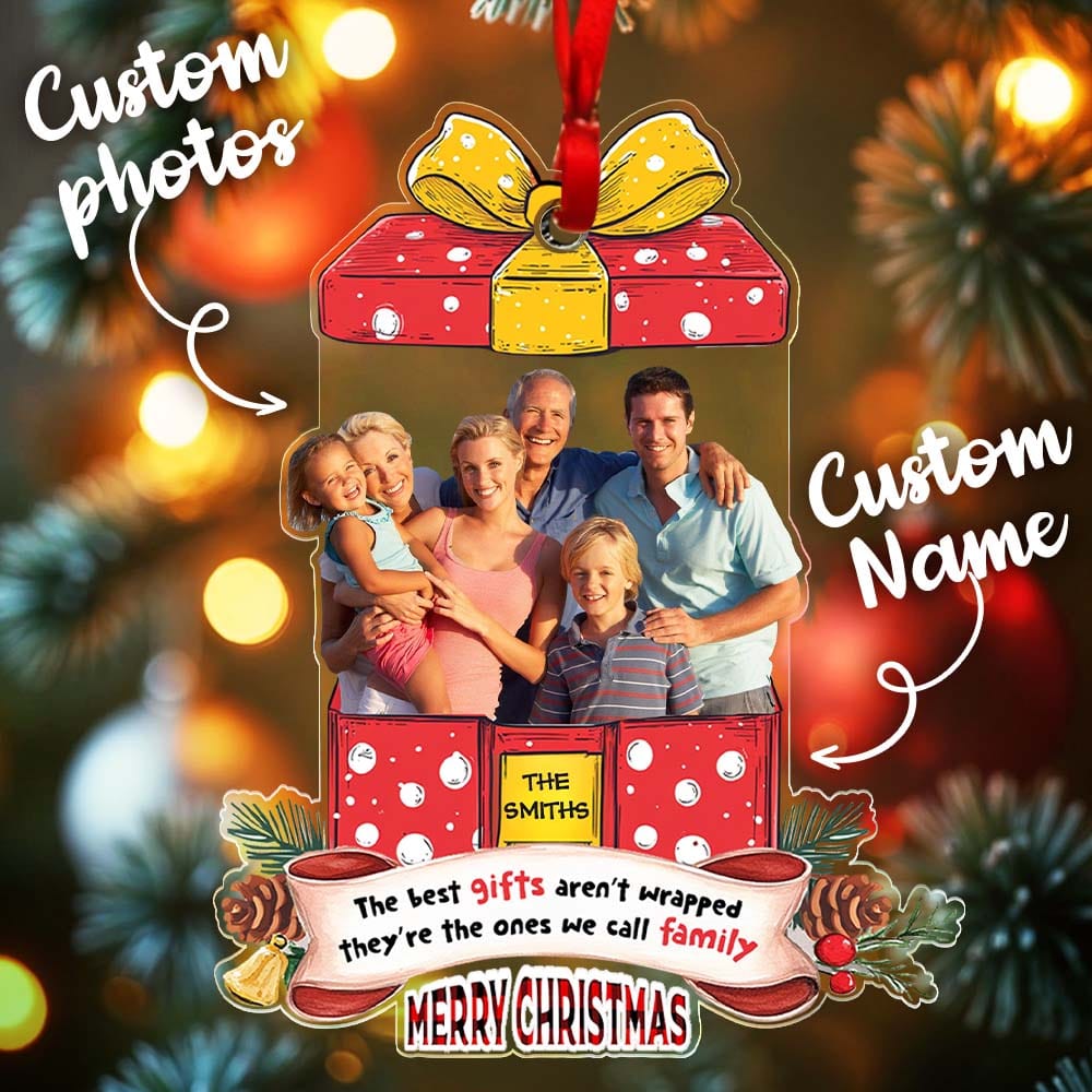 Personalized Photo Family Ornament Christmas Gift for Family - Giftlab