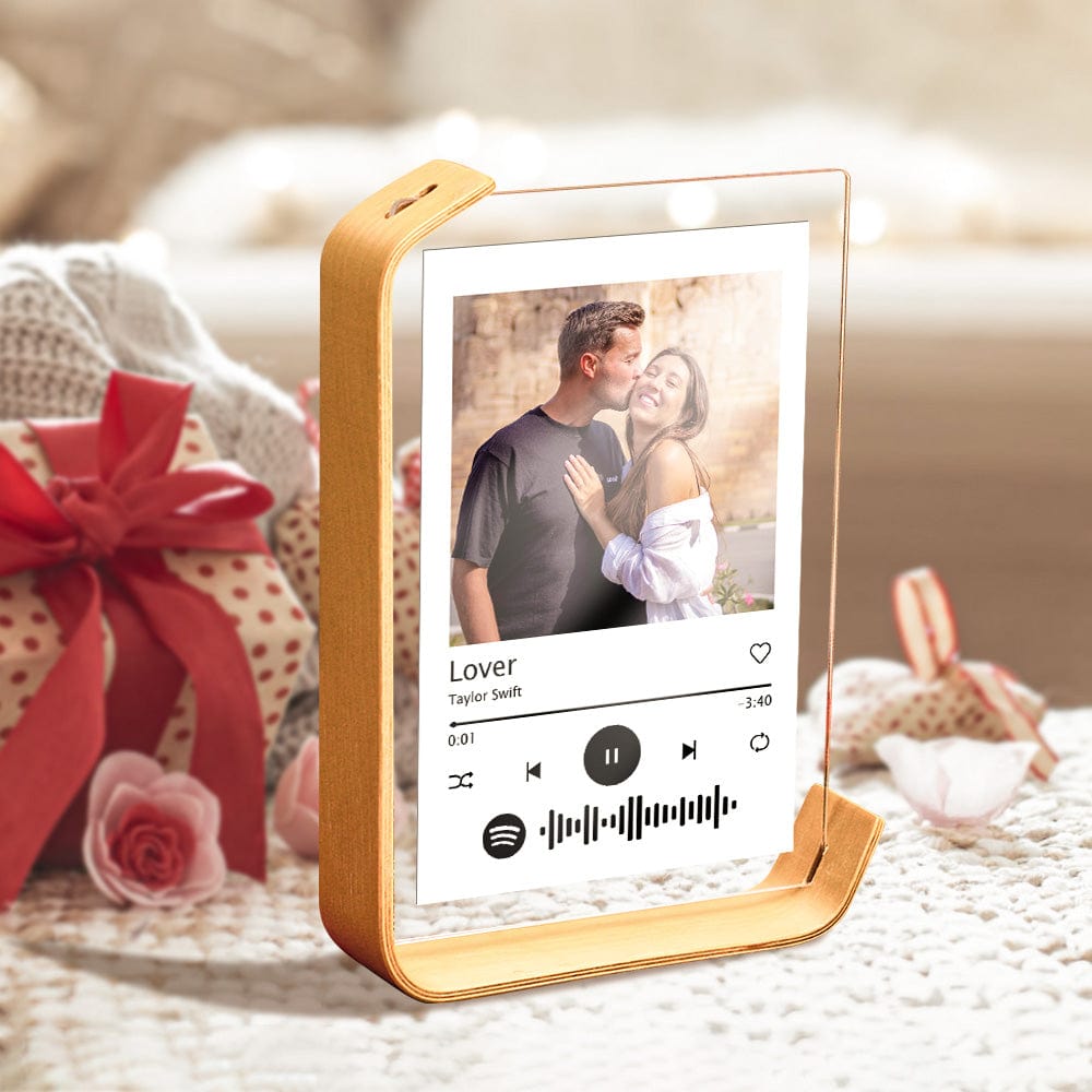 Custom L-shape Spotify Photo Frames Personalized Acrylic Picture Frame for Tabletop or Desktop Decor Valentine's Day Gift - Giftlab