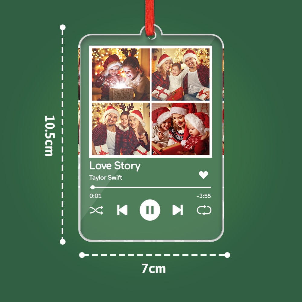 Custom Spotify Code Acrylic Ornament Personalized Photos Christmas Decoration Gift for Her - Giftlab