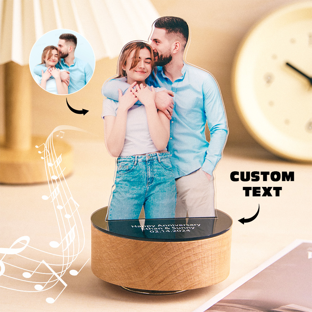 Personalized Photo Acrylic Music Box Custom Gift for Wedding Anniversary Birthday Valentines Day Gifts for Couples