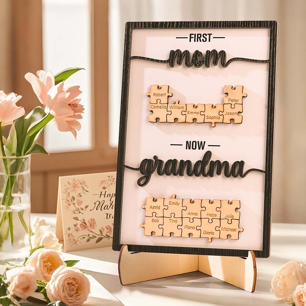 Personalized First Mom Now Grandma Sign You Are The Piece That Holds Us Together Puzzles Pieces Plaque Mother's Day Gift - Giftlab