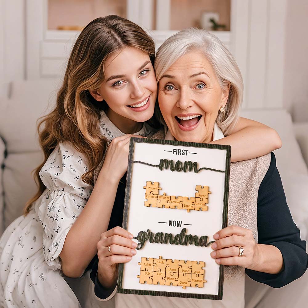 Personalized First Mom Now Grandma Sign You Are The Piece That Holds Us Together Puzzles Pieces Plaque Mother's Day Gift - Giftlab