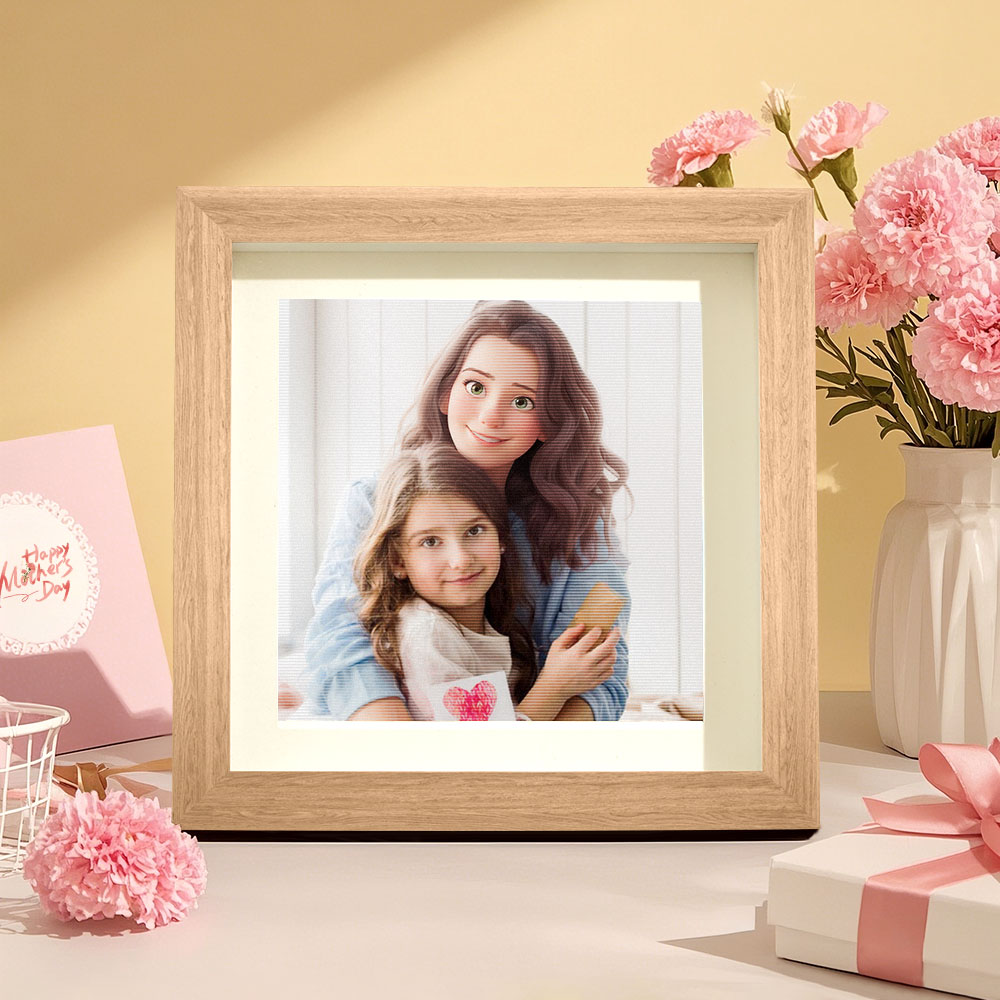 Custom Lenticular Photo Cartoon Frame Gifts for Mom