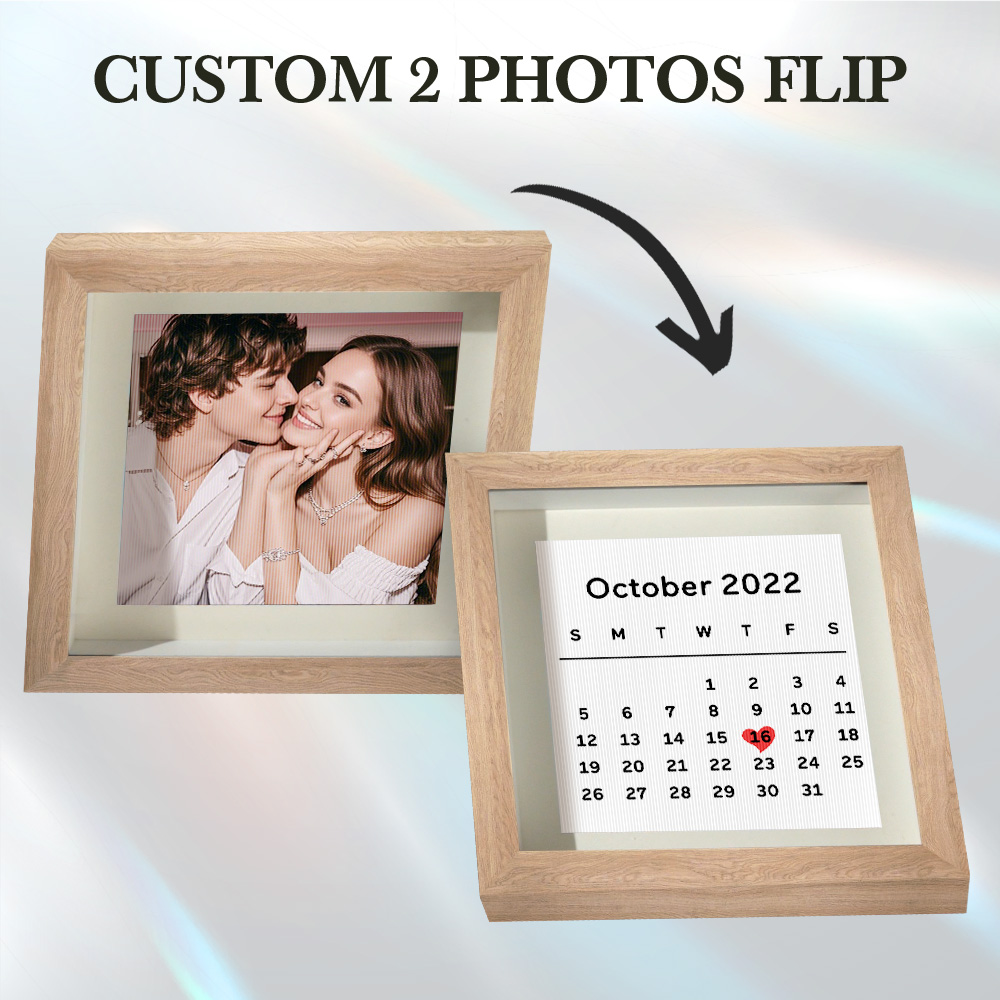 Custom Photo Engraved Calendar Lenticular Photo Portrait Frame Gifts