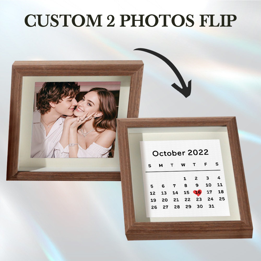 Custom Photo Engraved Calendar Lenticular Photo Portrait Frame Gifts