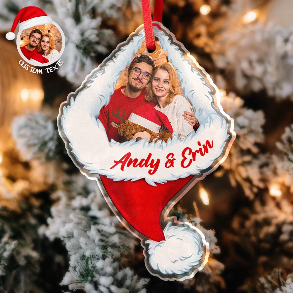 Personalized Photo Acrylic Ornament Custom Names Christmas Ornament Christmas Gift Decor - Giftlab