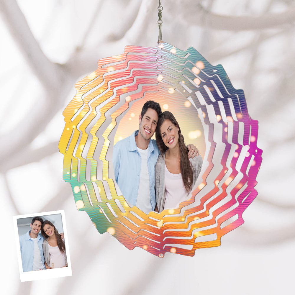 Custom Photo Wind Spinner Chime Garden Decoration Couple Valentine's Gifts - Giftlab