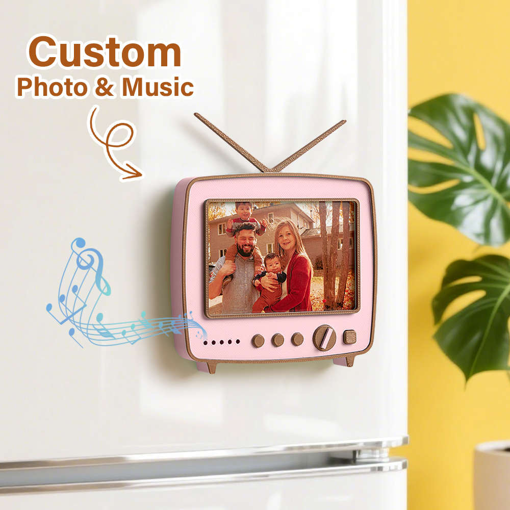 Custom Photo 3D printed TV-shaped music Ornaments Personalized Photo Music Fridge Magnets