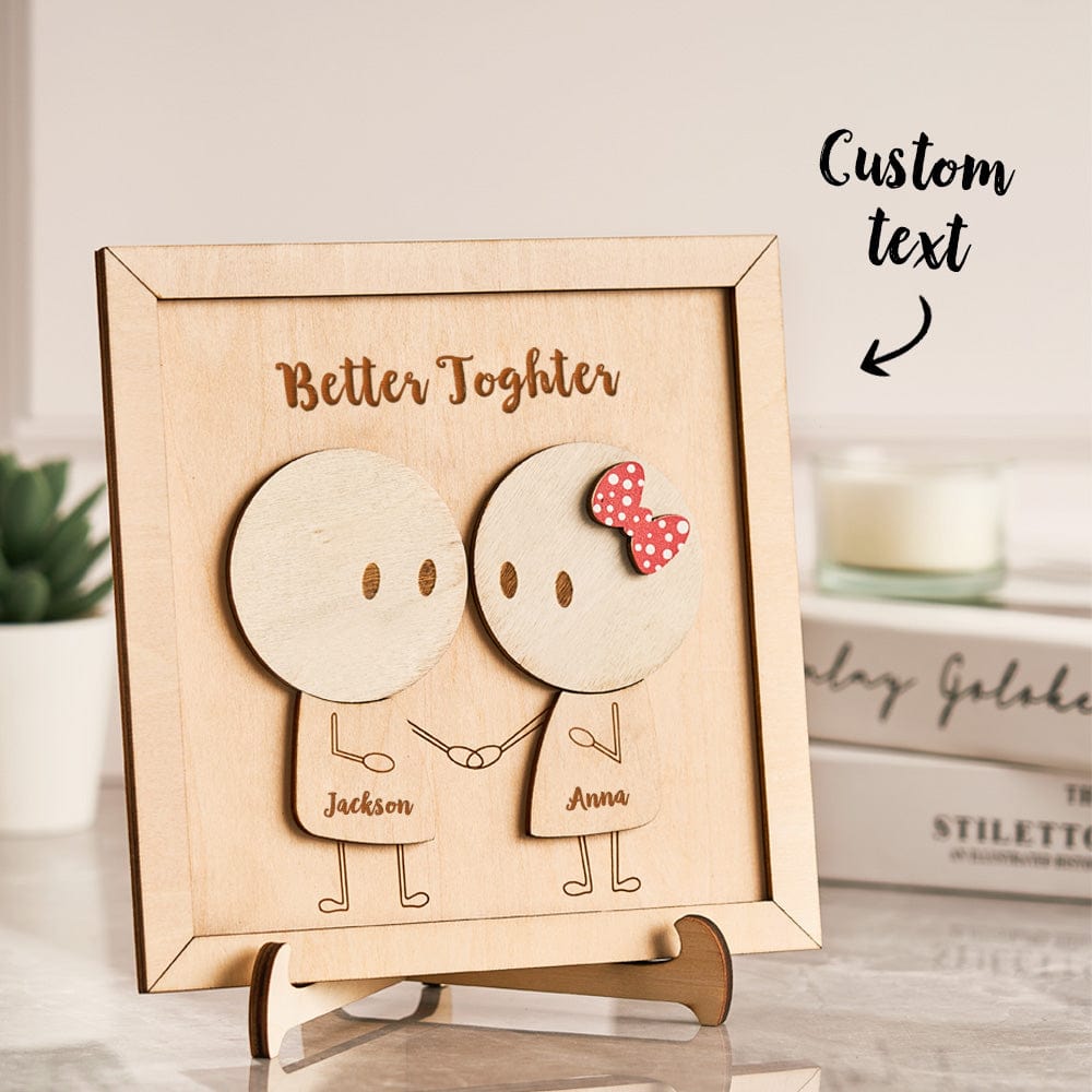 Custom Name Wooden Plaque Couple Better Together Personalized Valentine's Day Gifts - Giftlab