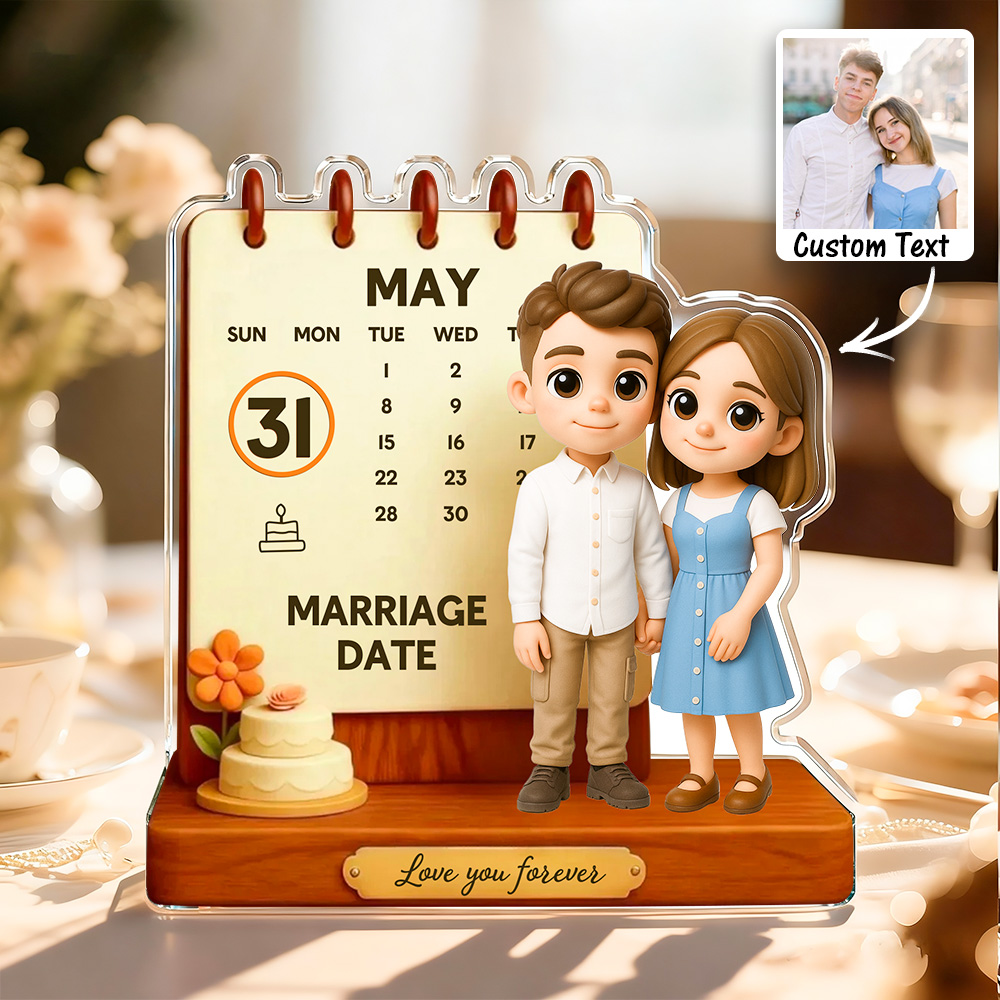 Personalized Couple Portrait Acrylic Decor Anniversary Gift