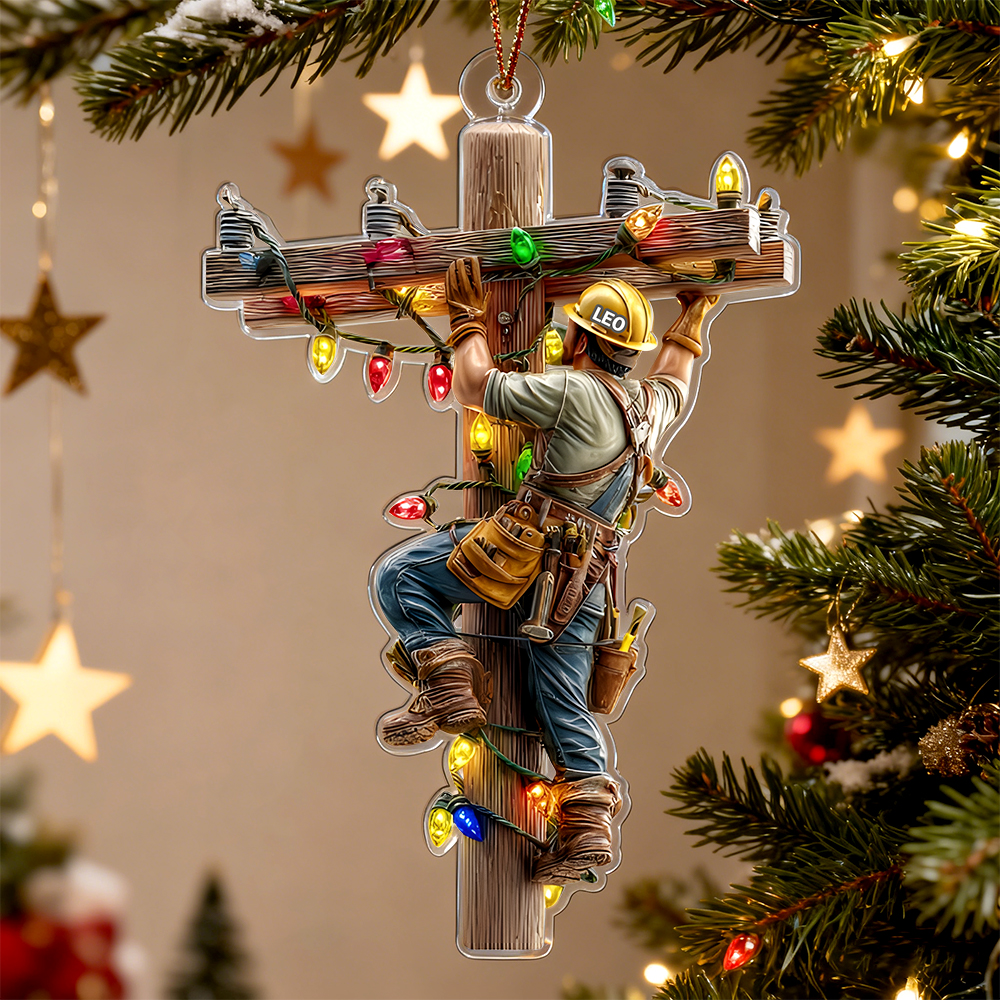 Keeping the Lights On - Personalized Lineman Ornament