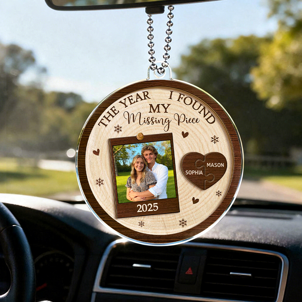 Personalized Photo Acrylic Couple Ornament Custom Valentine's Car Accessories For Him
