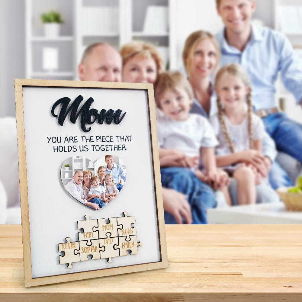 You Are the Piece That Holds Us Together Personalized Mom Puzzle Plaque Mum Puzzle Sign Mother's Day Gift - Giftlab
