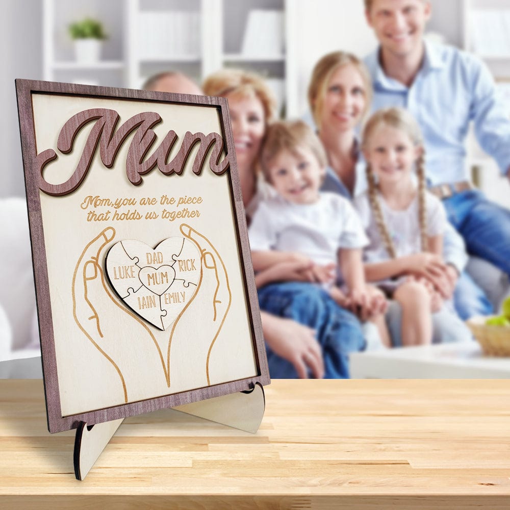 You Are the Piece That Holds Us Together Personalized Mum Puzzle Plaque Mum Puzzle Sign Mother's Day Gift - Giftlab