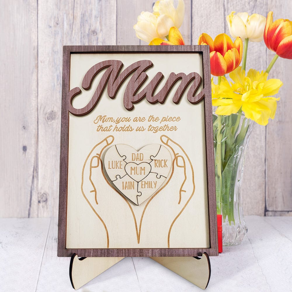 You Are the Piece That Holds Us Together Personalized Mum Puzzle Plaque Mum Puzzle Sign Mother's Day Gift - Giftlab