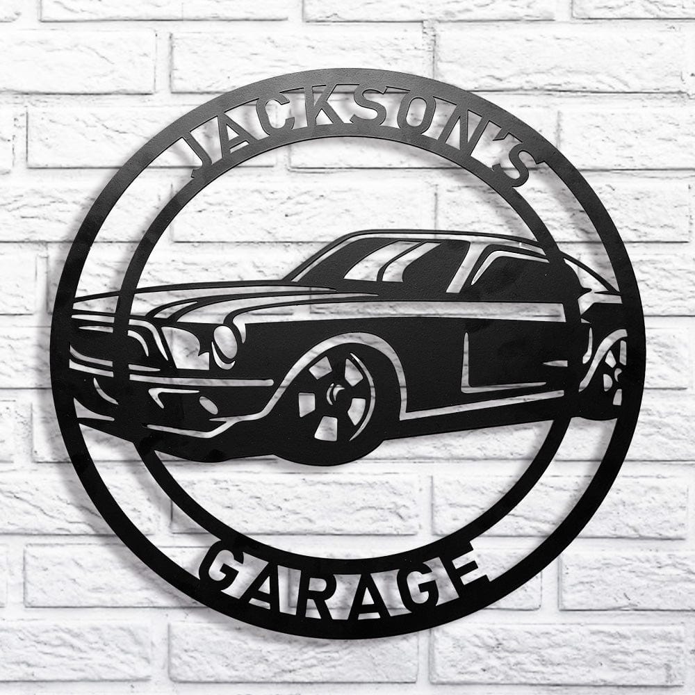 Custom Name Vehicle Round Metal Sign Wall Sign - Giftlab