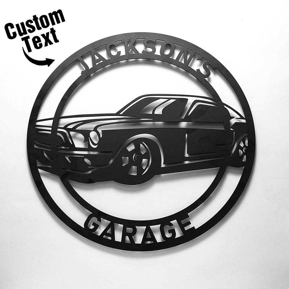 Custom Name Vehicle Round Metal Sign Wall Sign - Giftlab