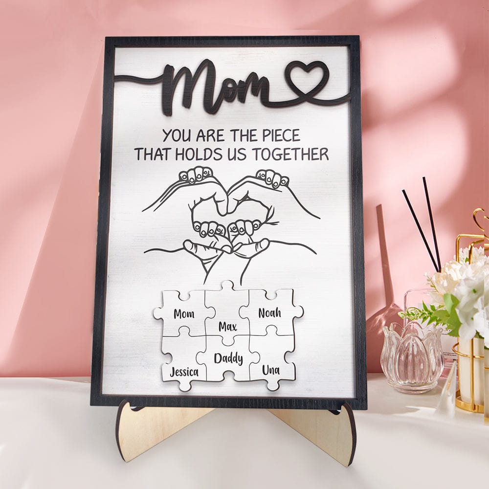 Personalized Mom Puzzle Plaque You Are the Piece That Holds Us Together Custom Family Member Puzzle Sign Mother's Day Gifts - Giftlab