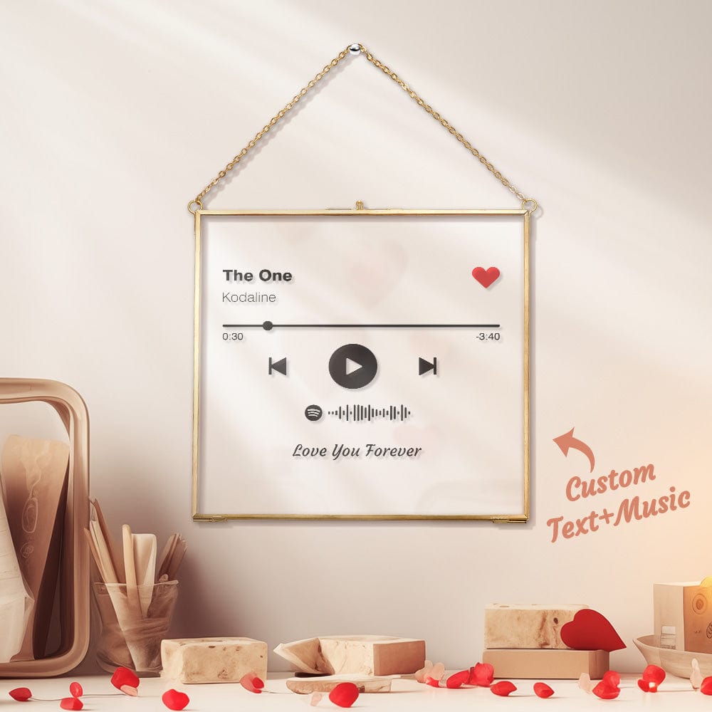 Personalized Spotify Song Acrylic Plaque with Metal Frame Gift for Couple