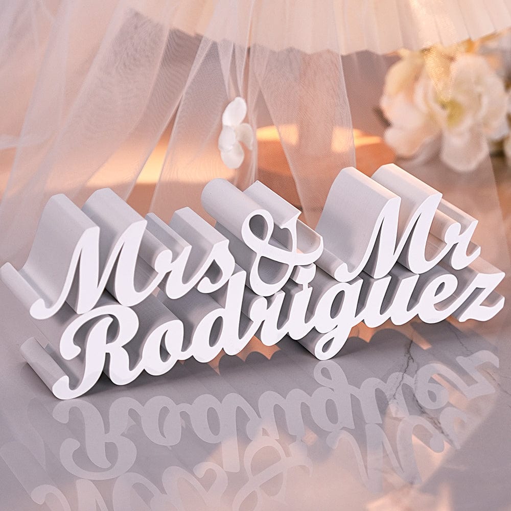 Personalized 3D Print Last Name Sign Custom Wedding Family Name Sign Wedding Tabletop Centerpieces for Wedding and Home - Giftlab