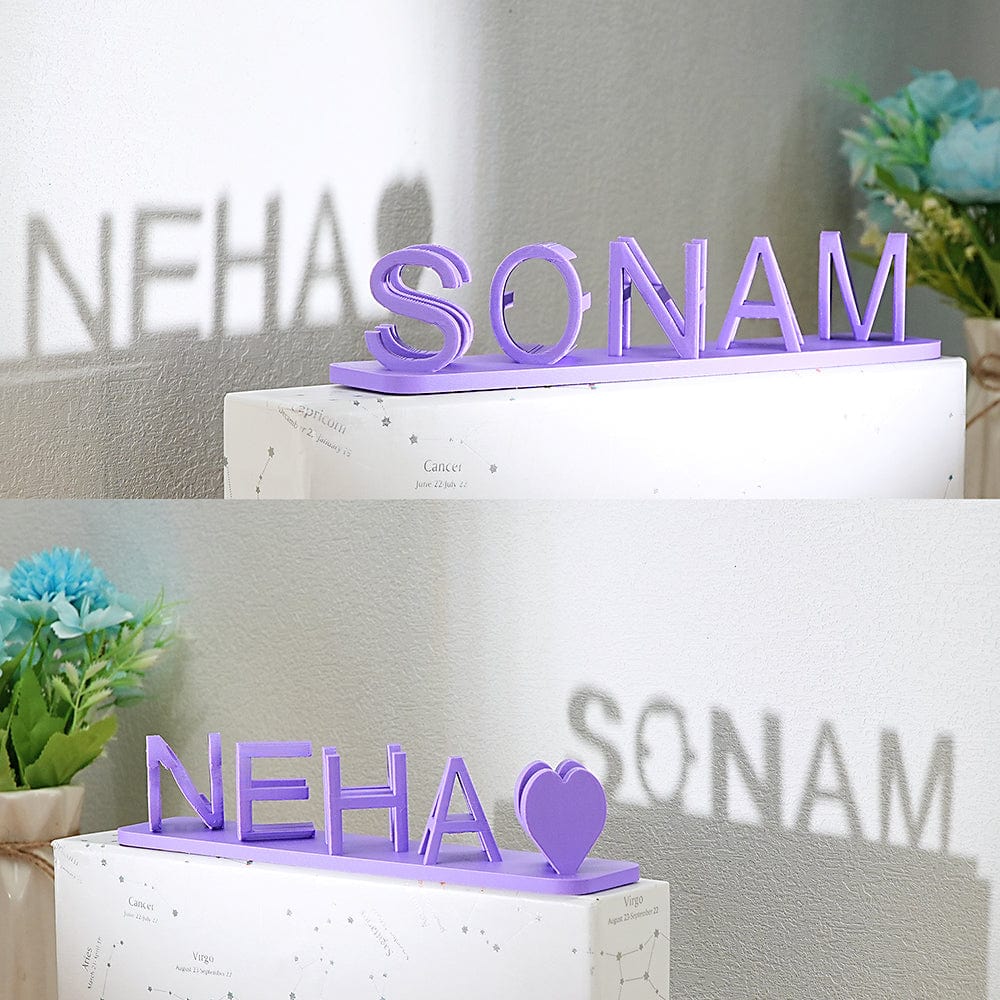Custom 3D Printed Name Ornament Dual Name Illusion Love 3D Printed Sweet Decor Gifts for Couple - Giftlab