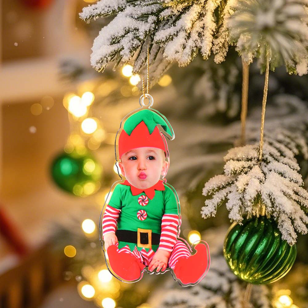 Personalized Photo Christmas Ornaments Acrylic Custom Baby Face Christmas Tree Ornaments Xmas Decoration Hanging Pendant Gifts - GiftlabUS