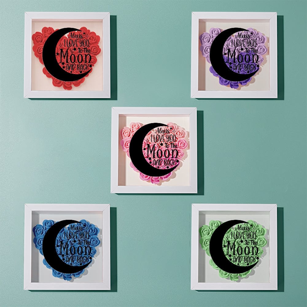 Custom Flower Shadow Box Personalized Moon Flower Shadowbox Frame Mother's Day Gift - Giftlab