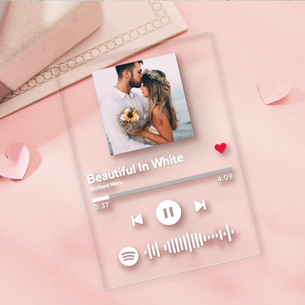 Custom Spotify Song Plaque Scannable Acrylic Glass Art Personalized Wedding Gifts - Giftlab