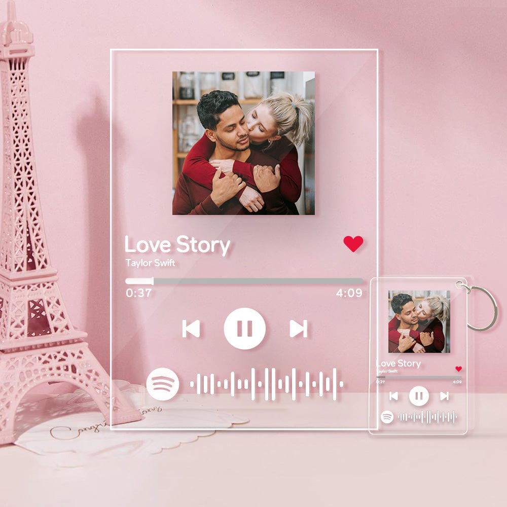Spotify Art Glass Album Cover Custom Music Plaque Best Valentine's Day Gift For Boyfriend - Giftlab