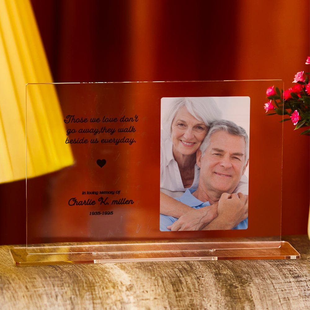Memorial Plaque With Photo Personalized In Loving Memory Ornaments Sympathy Gift - Giftlab