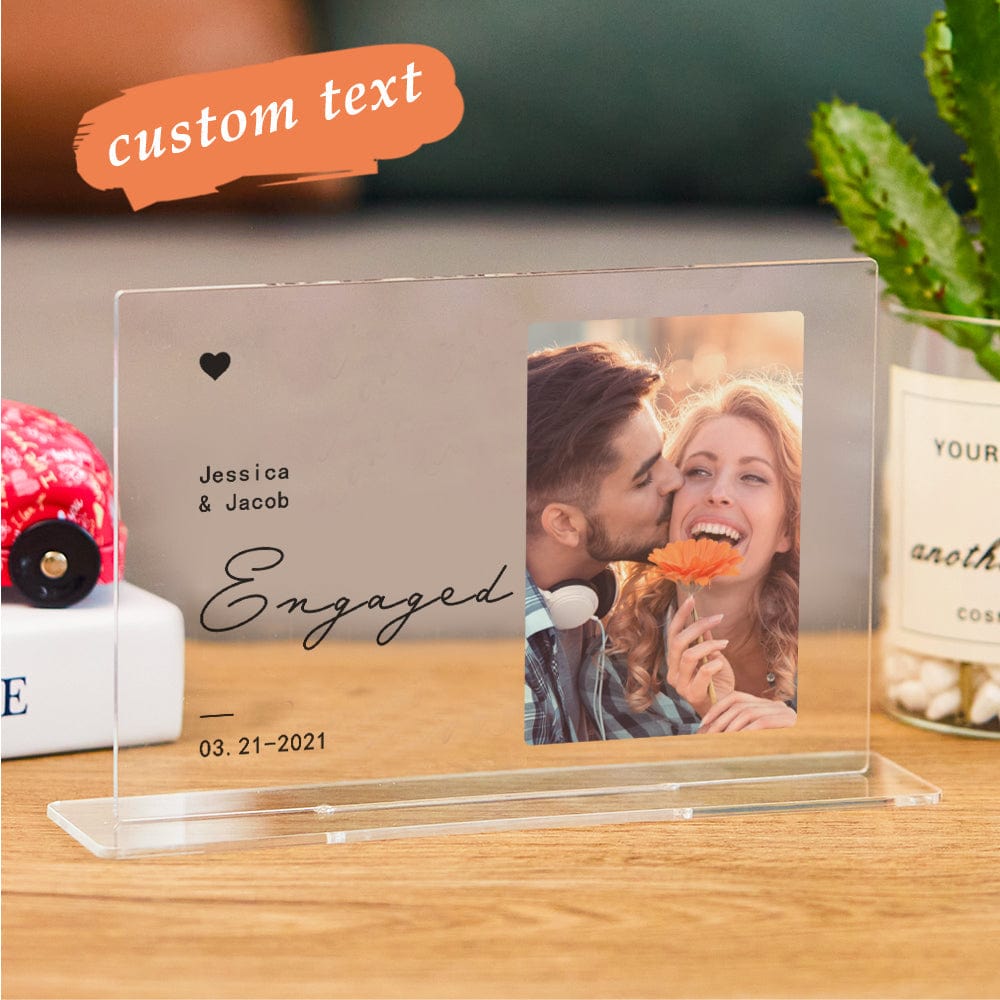 Custom Photo Plaque Acrylic Plaque Personalized Ornaments Engagement Gifts for Couple - Giftlab