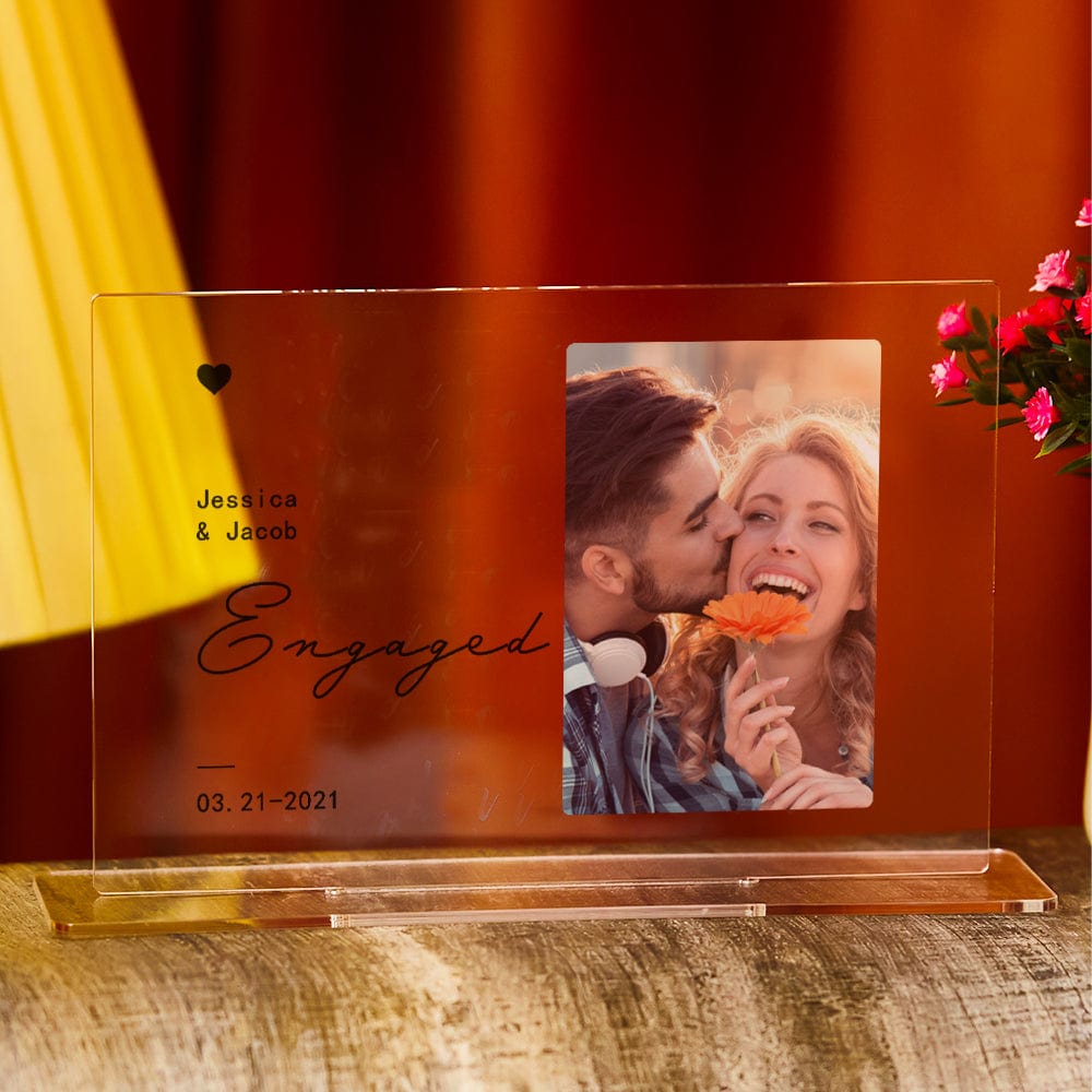 Custom Photo Plaque Acrylic Plaque Personalized Ornaments Engagement Gifts for Couple - Giftlab
