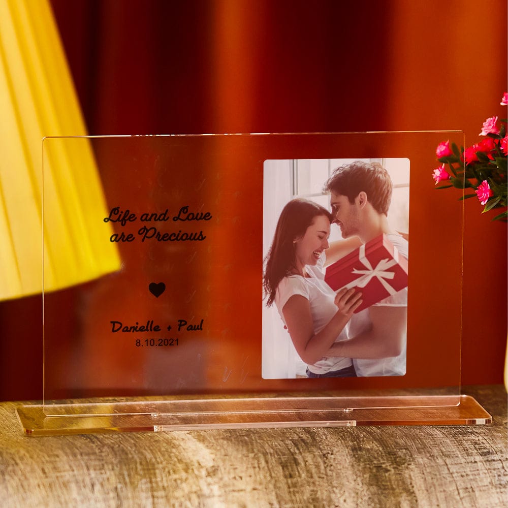 Custom Photo Plaque Acrylic Plaque Ornaments Anniversary Wedding Gift for Couple - Giftlab